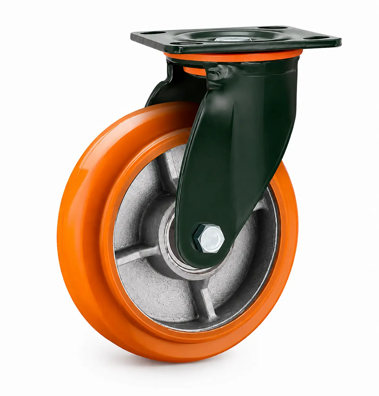Heavy-Duty Polyurethane (PU) on Cast Iron Caster Wheel
